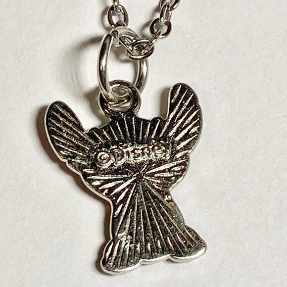 Vintage Disney Lilo & Stitch Charm Necklace 18" Signed Aulani Ohana Blue Alien - Picture 4 of 7